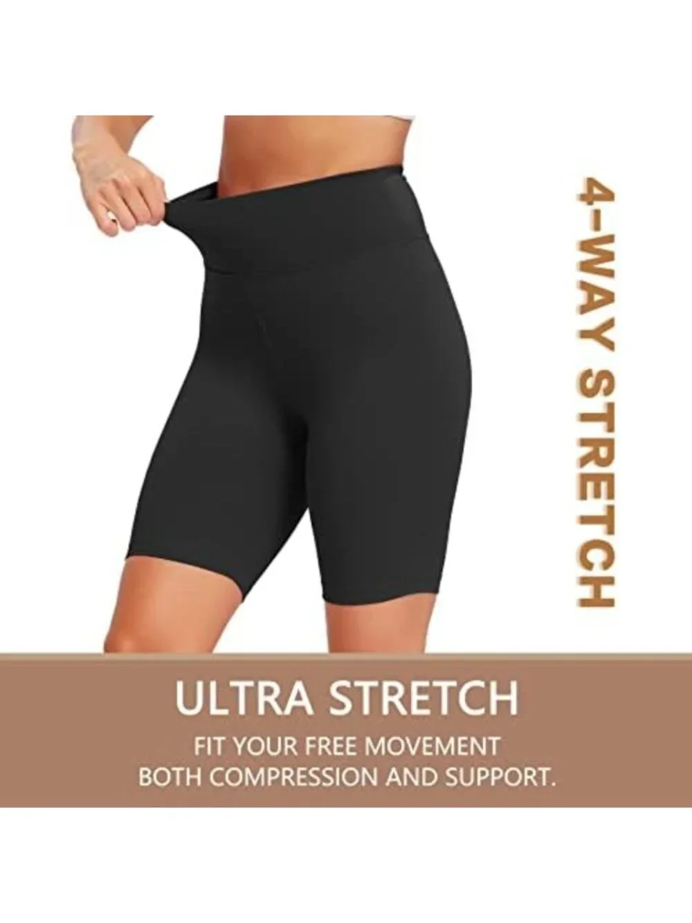 High Waist Biker Shorts for Women - 4 Pack, Soft & Comfortable, 8